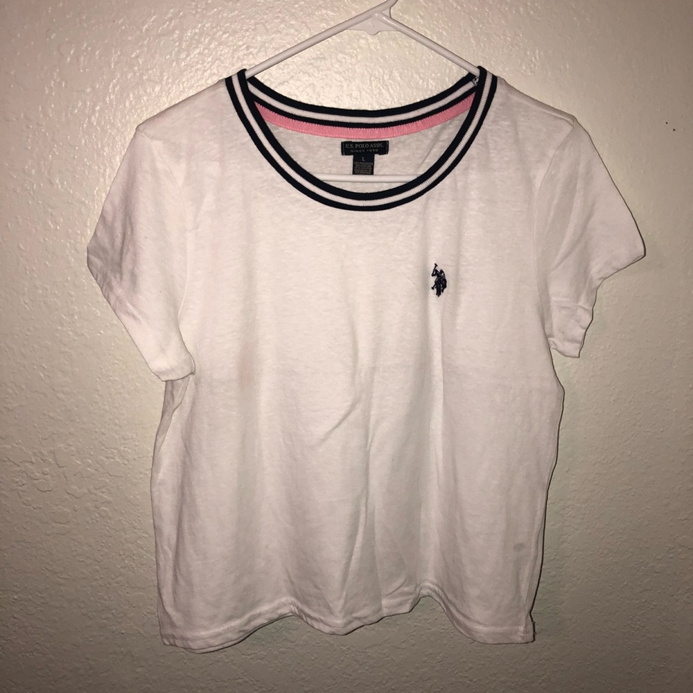 White detailed polo shirt